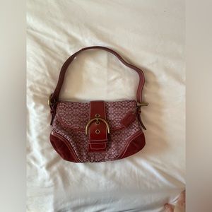 Vintage red monogram coach bag with coin purse